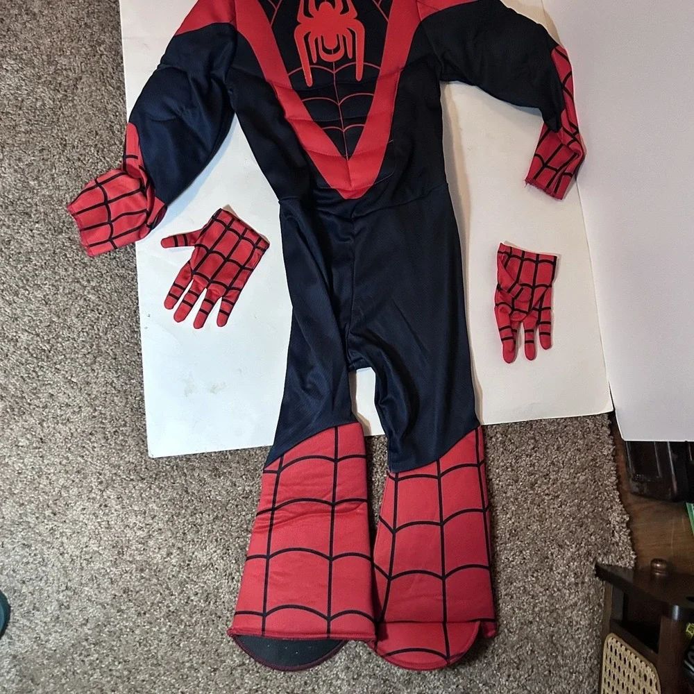 Spirt Halloween Toddler Spider Man 3T-4T Spin Muscle Suit Costume Spidey - Picture 5 of 6